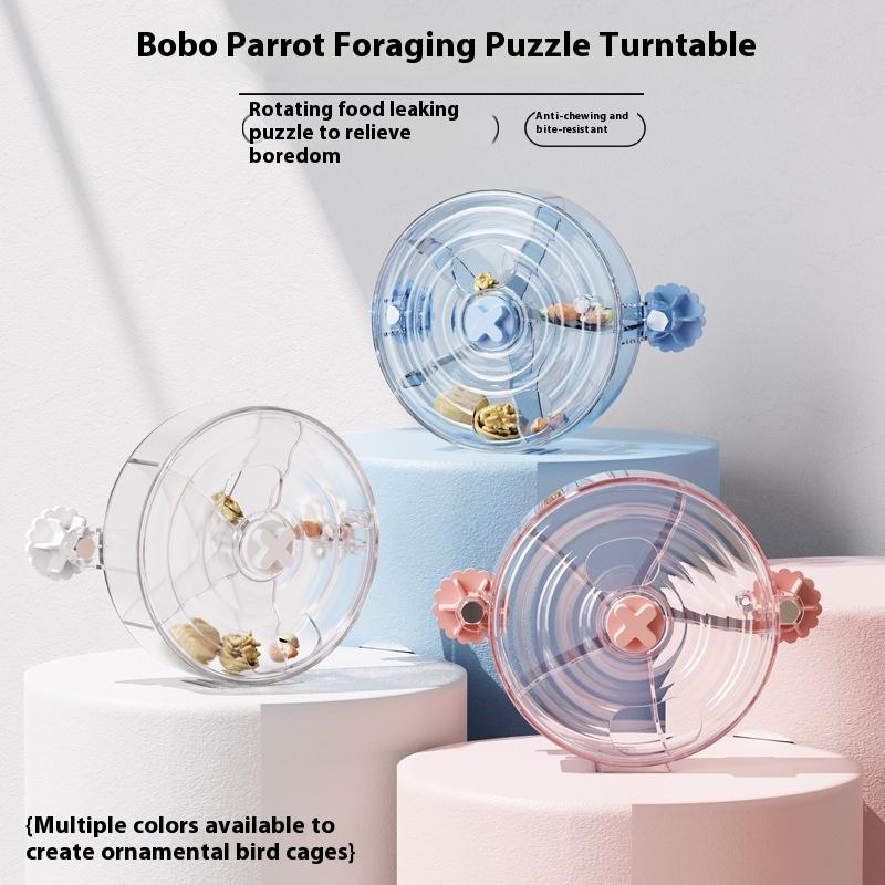 Papoušci Krmítko Hračka Interaktivní Rotující Tréninkové Kolo Příslušenství do Klece pro Andulky Konury Korely