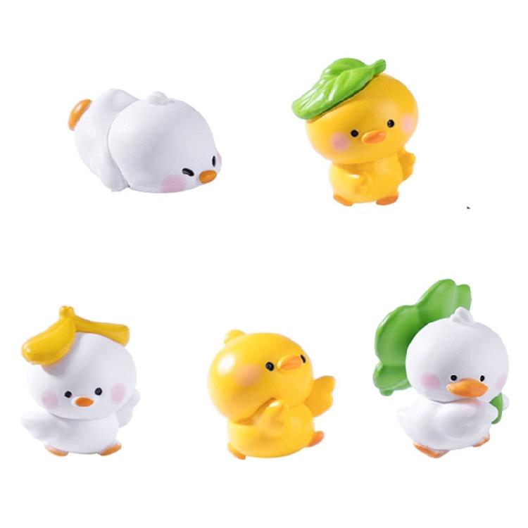 

5 Piece Cartoon Duck Resins Figurine Miniature Animal Ornaments Decorative Accent For Living Space and Office Tabletop 1