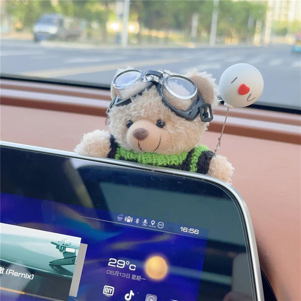 Auto-Innenausstattung, Armaturenbrett-Ornamente, Plüschbär, Auto-Mittelkonsolen-Ornamente, Dekoration, Autozubehör für Zuhause und das Büro, Geschenke