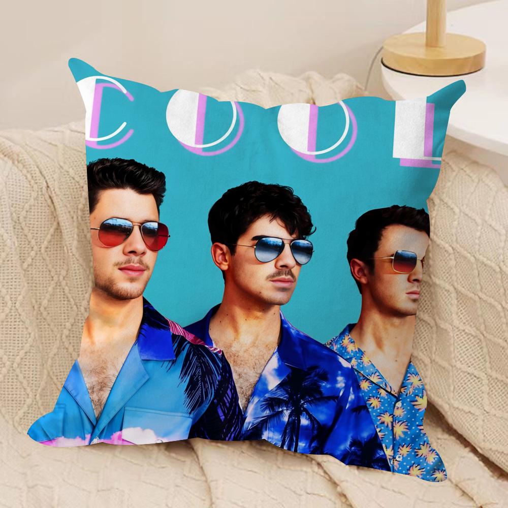 JJONAS BBROTHERS Cushion Cover Soft Plush Fabric DoubleSided Printed Sofa Cushion Cover for All Seasons Home Decor Gift