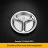 304 Stainless Steel 3-Compartment Divided Lunch Tray
