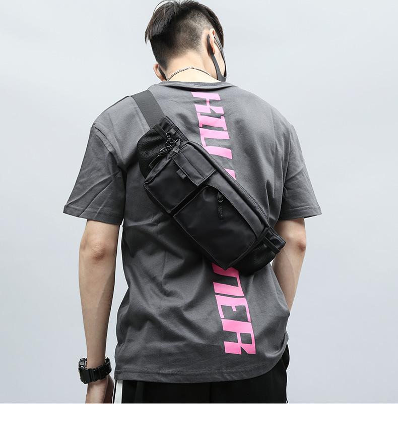 Sac de poitrine étanche multifonction Hommes Femmes Style Hip Hop Sport Techwear Sac banane Extérieur Décontracté Sac bandoulière