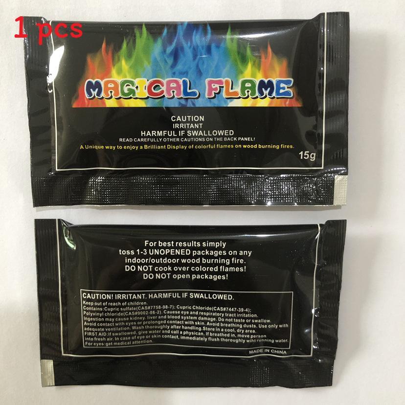 Polvere Colorata per Fiamme Magiche Con Metallo Rameo Per Festa del Fuoco Falò sulla Spiaggia Divertimento Per Adulti e Bambini