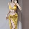 Bikini Split Long Dress Beach Island Vacation Swimming Suit Women's Three-piece Sexy Hot