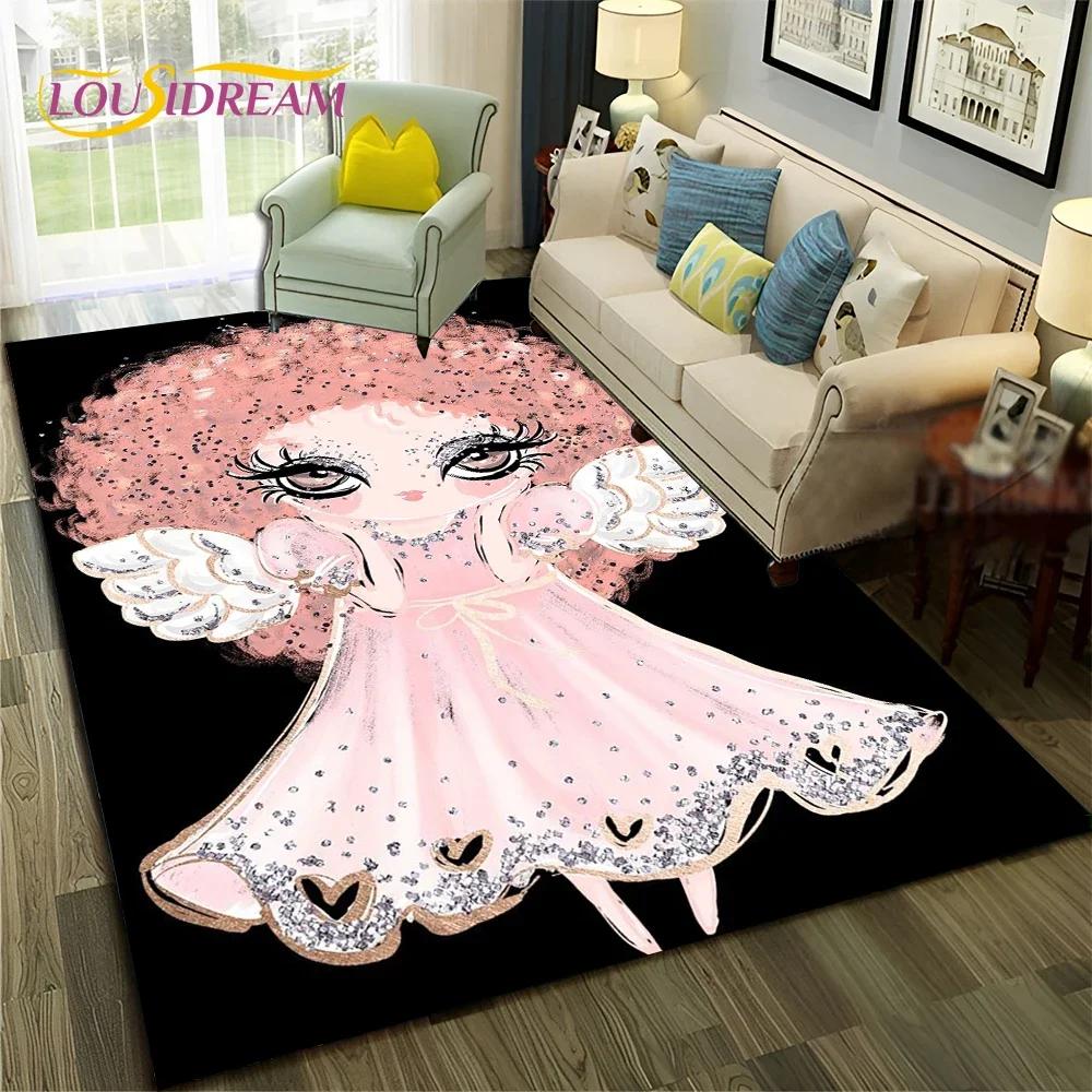 Cartoon Ballerina Fairy Cute Ballet Girl Carpet Rug for Home Living Room Bedroom Sofa Doormat Decor,Child Non-slip Floor Mat