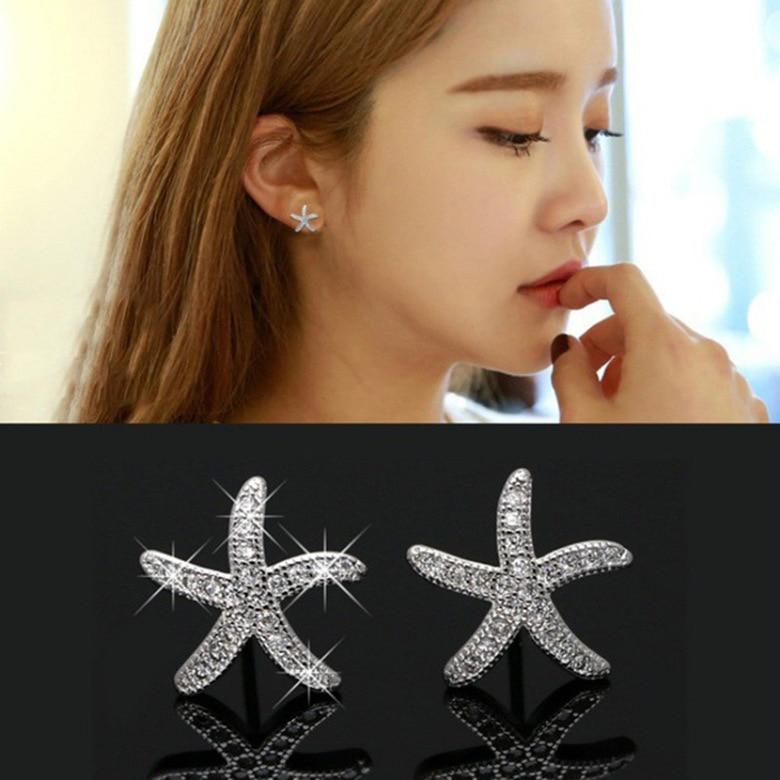 Stylish Fashionable Crystalline Star Charm Piercing Stud Ear Studs Women Girls Party Event Jewelry Celebration Pendientes Accessories Eh011Fashion
