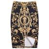 Summer Cartoon Print Elegant Pencil Skirt Women Bodycon High Waist Knee Length Skirt Female