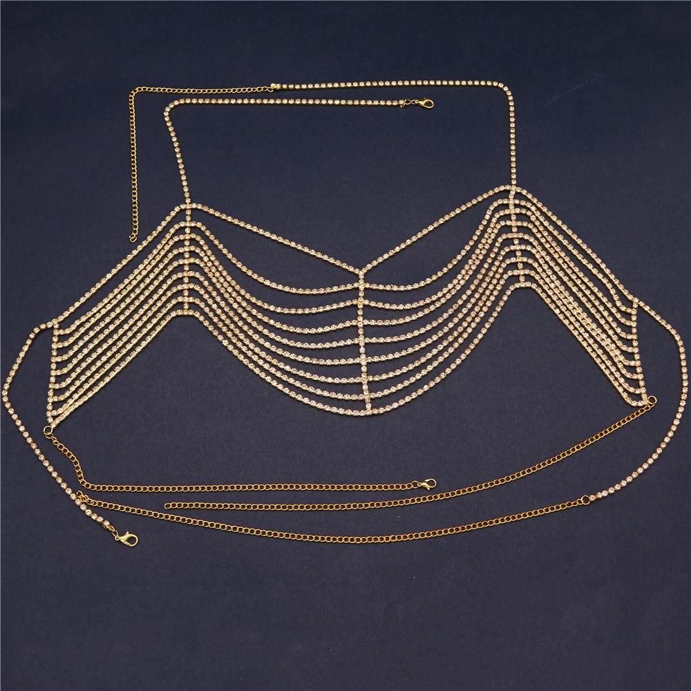 European And American Luxury Sexy Rhinestone Bra Chain High Sense Personalized Fringed Body Chain Jewelry Body Chain