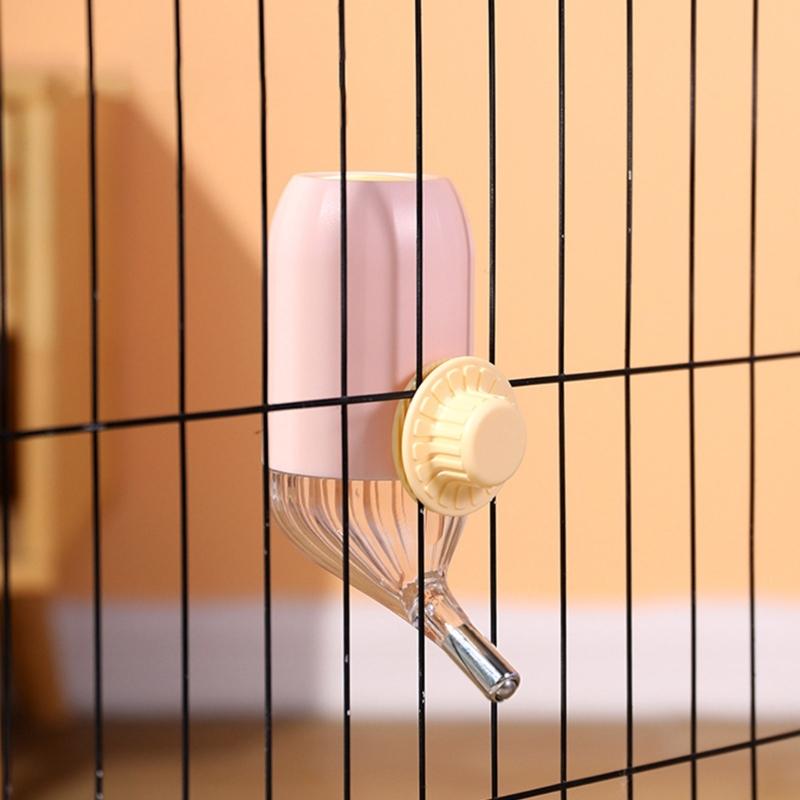 Plastic Water Feeder Bottle Hangings Dispenser Drinker Hamster Cat Dogs Drinking Stainless Steel Pipes Water Dispenser