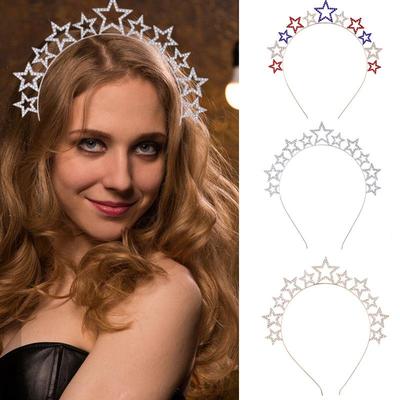 Zinklegierung Strass Stern Stirnband - Festliche Fünfzackiger Stern Feiertagskrone