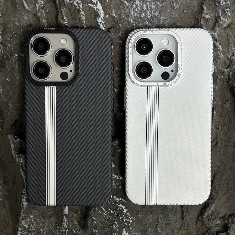 iPhone 15 Pro Non-slip Ultra-thin Kevlar Carbon Fiber Pattern Hard Case