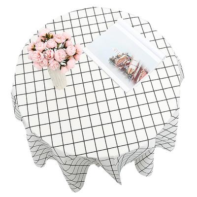 Table Cloth Waterproof Oil Proof Minimalist Fashionable Decorative White Plaid Tablecloth Table Cover for Home