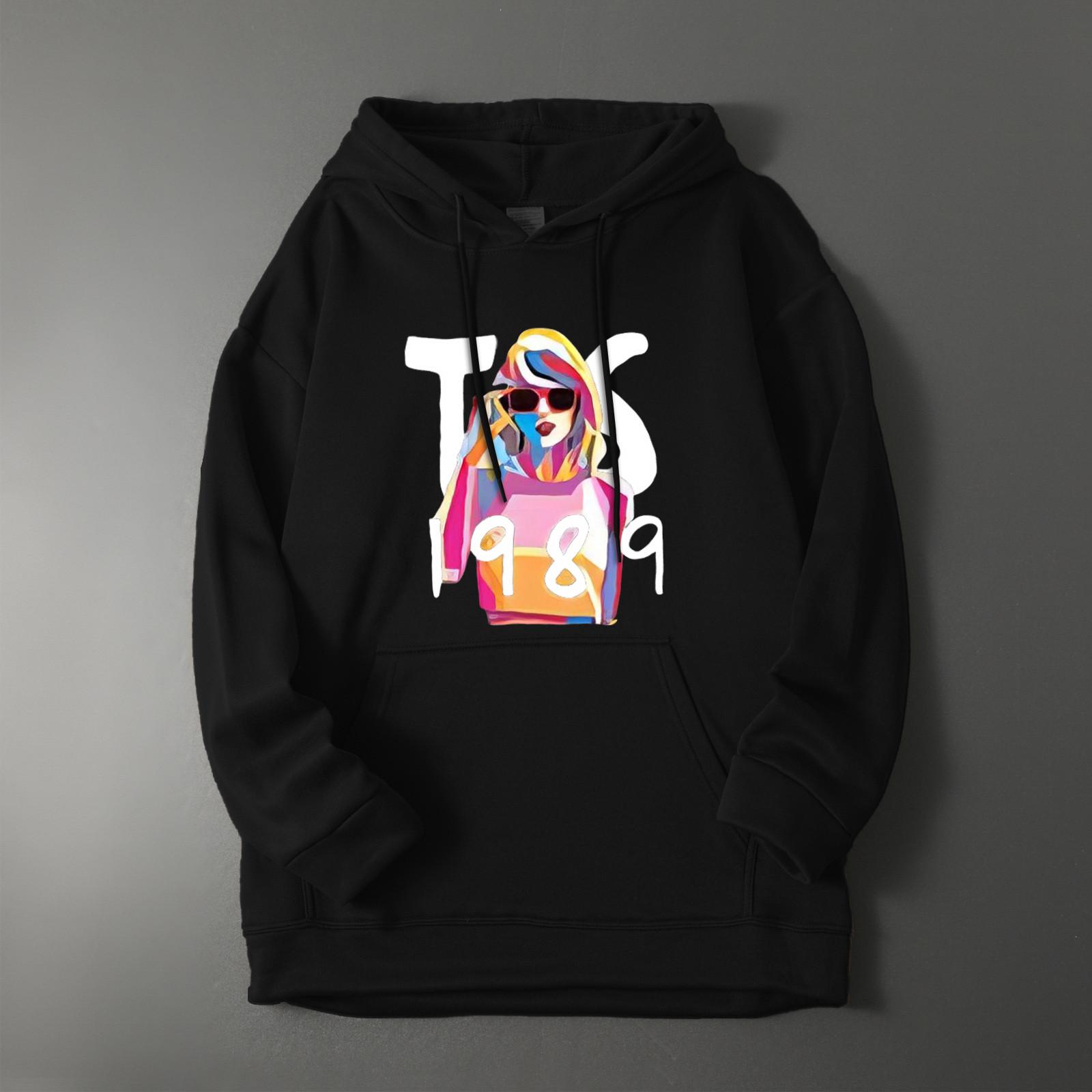 

Fashion Women s Casual Printed Long Sleeve Pullover Hooded Tops S чёрный