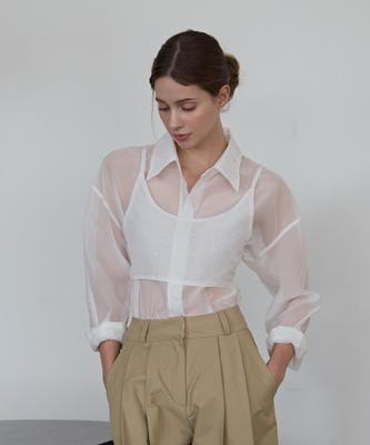 ODER See-Through Nylon Shirt - White