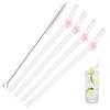 5Pcs 8mm Glass Straw Reusable Drinking Straws Cute Flower Heat-Resistant Straw For Festival Party Wedding Cocktail Bar Beachs