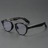 Women's Blue Transparent Double-Beam Acetate Glasses Frame with Flat Lenses & Blue Light Blocking Option