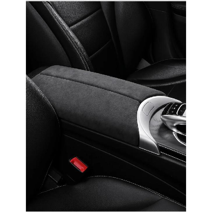 Suede Car Armrest Box Panel Lid Shell Cover Accessories For Mercedes Benz C E Class GLC W205 W206 W212 W213 X253 X254 2015-2024