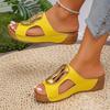 Large Wedge Buckle Womens Fashion Slippers