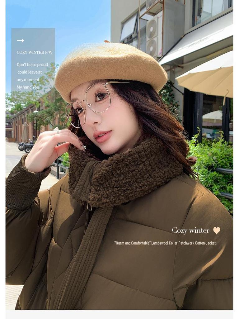 Korean Style Women's Lapel Down Cotton Coat - Winter Thickened Warm Fashion Jacket