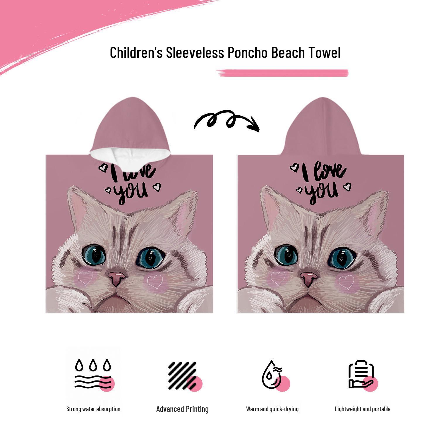 

Детский быстросохнущий носимый банный халат-полотенце для плавания 60*60