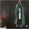 Women's Point Collar Long Sleeve Plaid Blouse Loose Fit Casual Cotton Tunic Shirt Outerwear