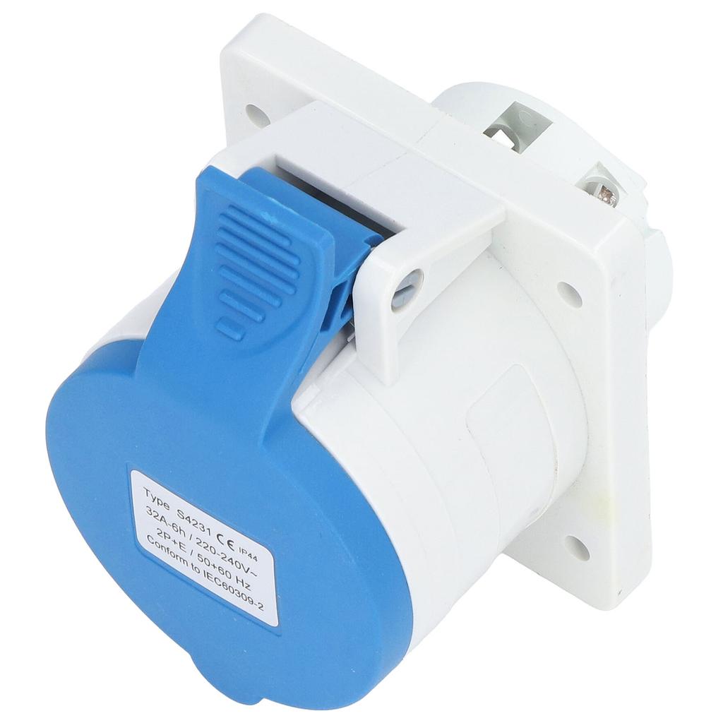 3-poliger 2P+E-Industriestecker IP44, wasserdicht, verdeckte Montage, Luftfahrt-Steckdose, AC 220–240 V, 32 A