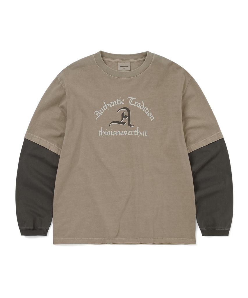 THISISNEVERTHAT Layered L/S Tee Desert Gray