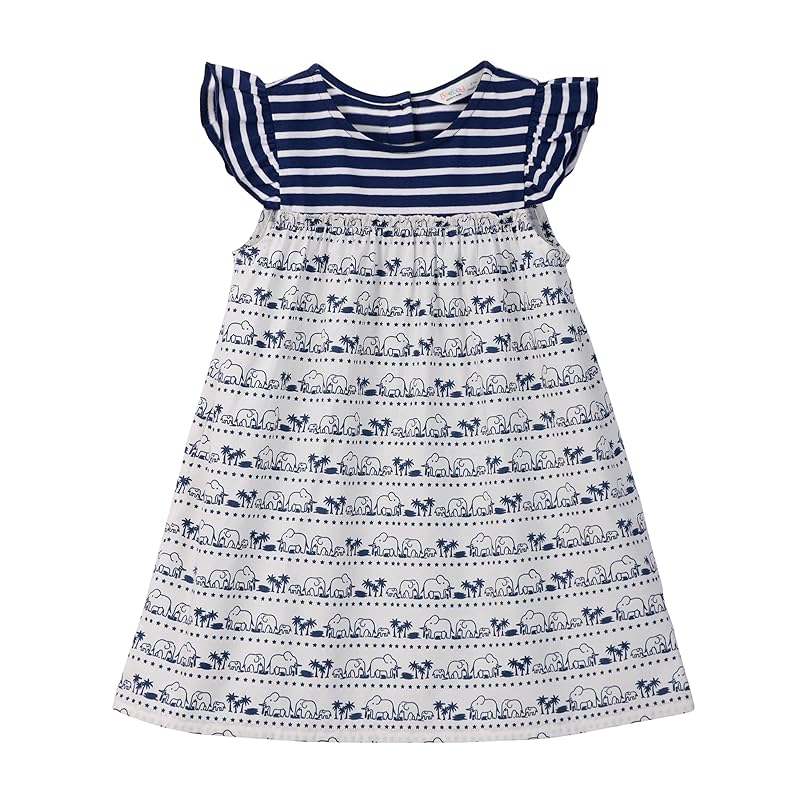 MIX-MEDIA ELEPHANT PRINT DRESS NAVY 7 Years тёмно-синий