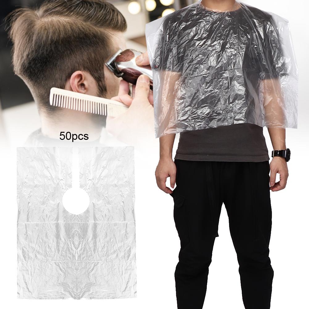 50pcs Disposable Waterproof Hair Cutting Dyeing Cape Hairdressing Gown Apron 64 x 82cm