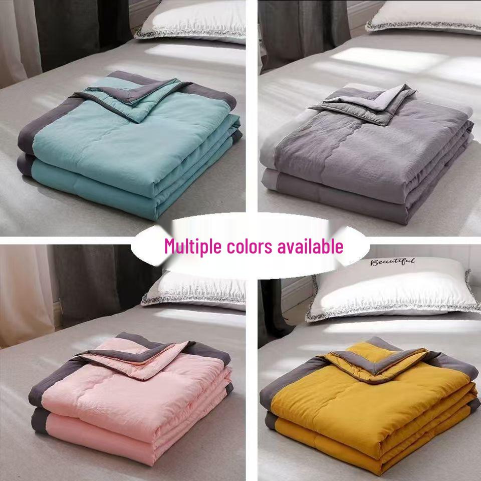 Machine Washable Cotton Summer Blanket - Lightweight Quilt for Dorms, Kids, Single/Double Beds