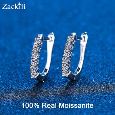 Prawdziwe kolczyki koła Moissanite małe małe małe kolczyki koła Huggie Dainty Fine Jewelry dla kobiet dziewczyn D kolor VVS Clarity