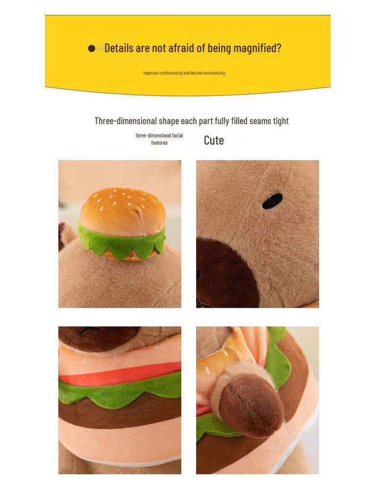 Cute & Funny Capybara Plush Toy with Removable Clothes