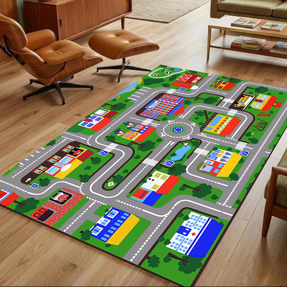 City Adventure Playground Non-Slip Home Carpet Design for Office Decor Living Room Bedroom Gift