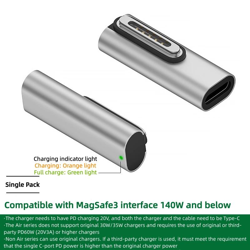 USB C to Magnetic 3 140W Charging Adapter Compatible with MacBook Pro 2023(M2,14/16 inch),Air 2022(M2),Pro 2021(M1,14/16 inch)