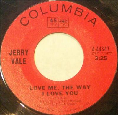 Disque 7 pouces JERRY VALE - Aime-moi, comme je t'aime / What  44347 Columbia 1967 US Pop Occasion