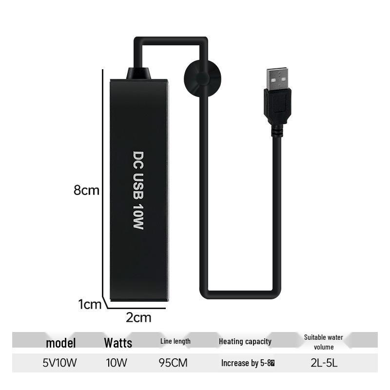 Mini USB Low-Voltage Turtle Tank Heater: Leak-Free, Safe for Low Water Levels