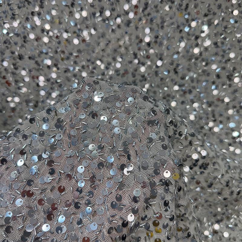 Exquisite Sequins Fabric with Shiny Sequins Embroidered for DIY Sewing Weding Party Dress Decoration Handmade DIY Designerfabric