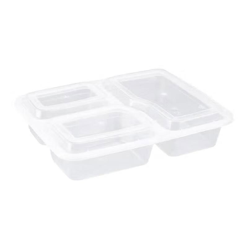 

Disposable 3-Compartment Plastic Food Containers