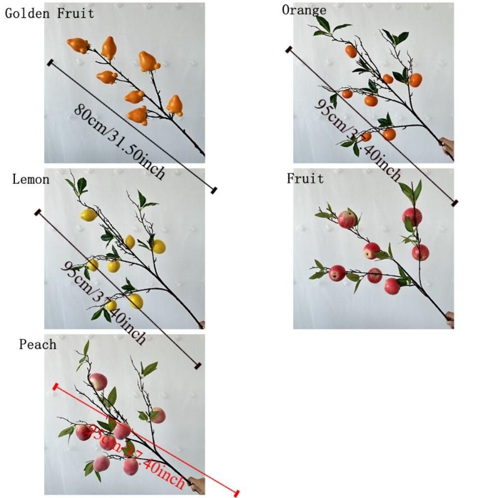 Realistic Artificial Fruit Branches 7 Fruit Multi-Branch Foam Fruits Branches Lifelike Decorative Plastic Fruit Ornaments