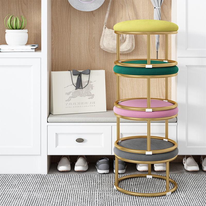 Nordic Fabric Craft Shoe Changing Stool  Living Room Home Doorway Fitting Room Sofa Stool Oval Internet Celebrity Rest Stool