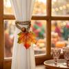 2Pcs Handcrafted Autumn Curtain Hold Back Simulated Maple Leaf Fall Leaf Curtain Strap  Thanksgiving