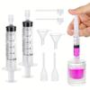 8 Pcs 0.17 Oz Clear Plastic Perfume Refill Transfer Tool Set with 2 Syringes 2 Funnels and 2 Spring Straws for Travel
