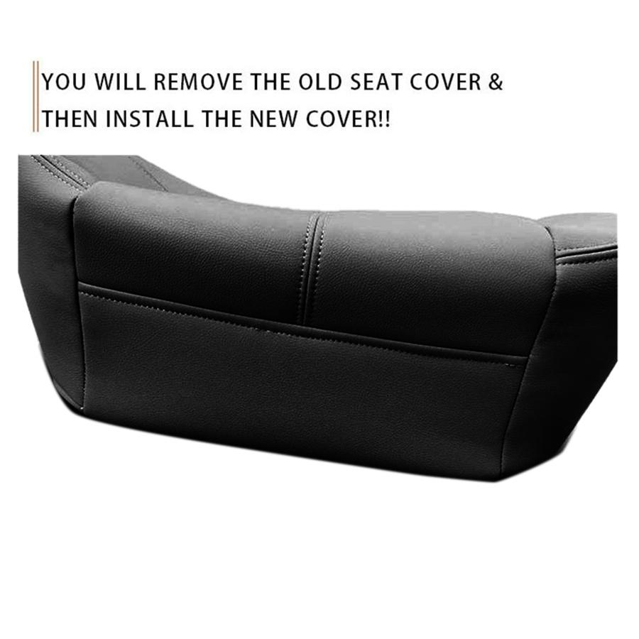 For 2007-14 Chevy Silverado 1500 2500 HD Driver Bottom PU Leather Seat Cover Black