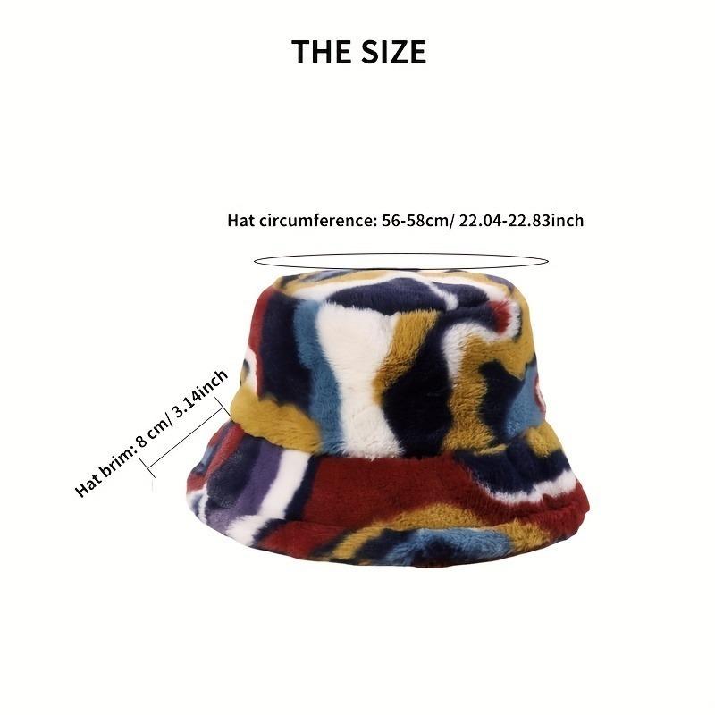 Autumn Winter Panama Hat Women Faux Fur Fisherman Hat Zebra Print Plush Velvet Outdoor Warm Panama Hat Fisherman Hat Female
