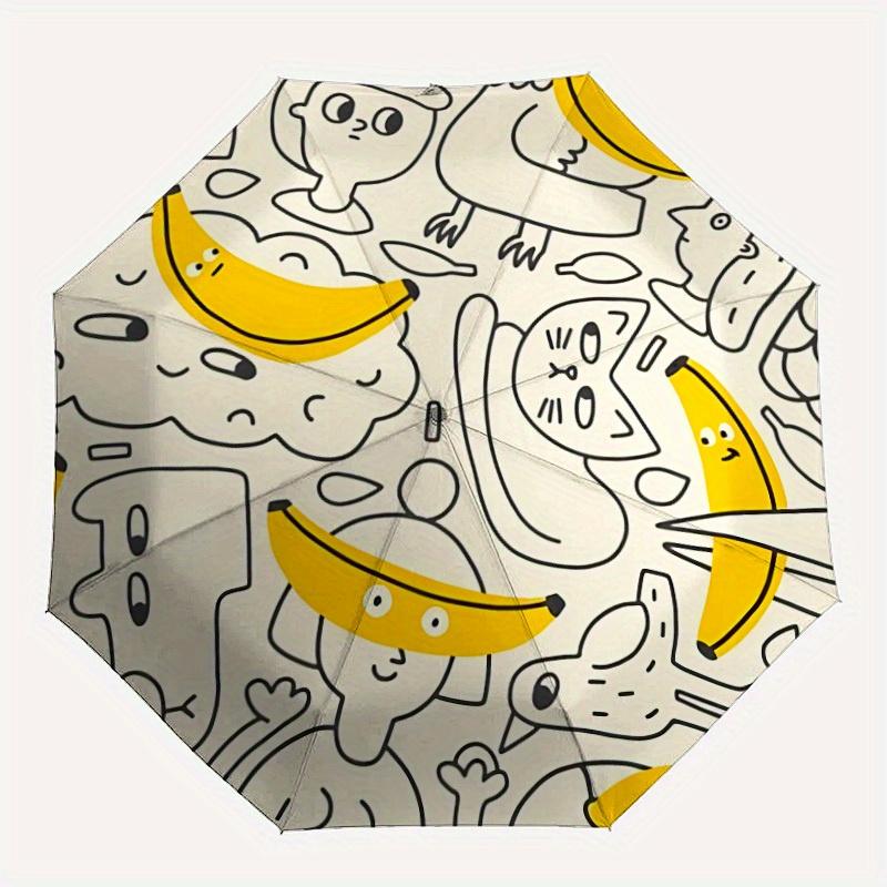 

1pc Banana Automatic Folding Umbrella, Portable & Foldable Design with 8 Ribs, Casual Outdoor Accessory yy250729121
