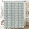 Modern Polka Dot Shower Curtain Waterproof Fabric For Bathrooms Decor In Green White Colors |