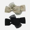 J Lauren Chiffon Grosgrain Double Ribbon Cubic Automatic Pin H01442