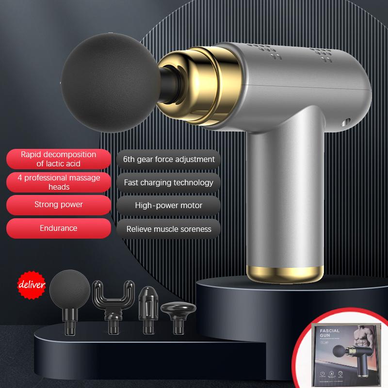 

Міні-фасційний пістолет, масажер для розслаблення м’язів, професійний фітнес, електричний масажний пістолет з мембраною для м’язів шиї type 1 срібний
