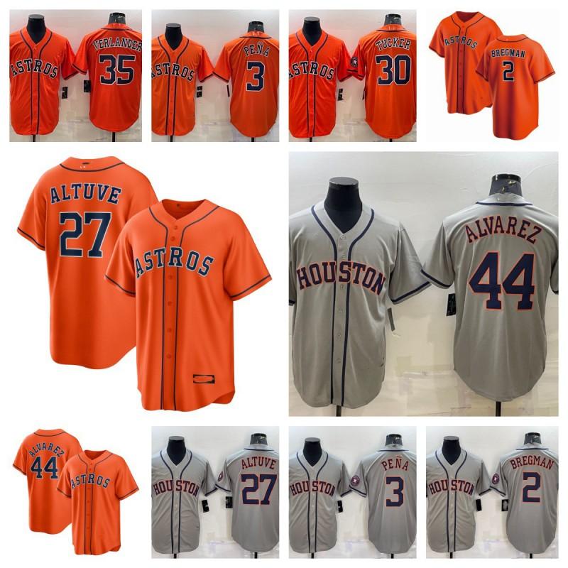 Unisex Embroidered Baseball Jersey Houston Astros 44 Alvarez Fan Style Cotton Sport Top