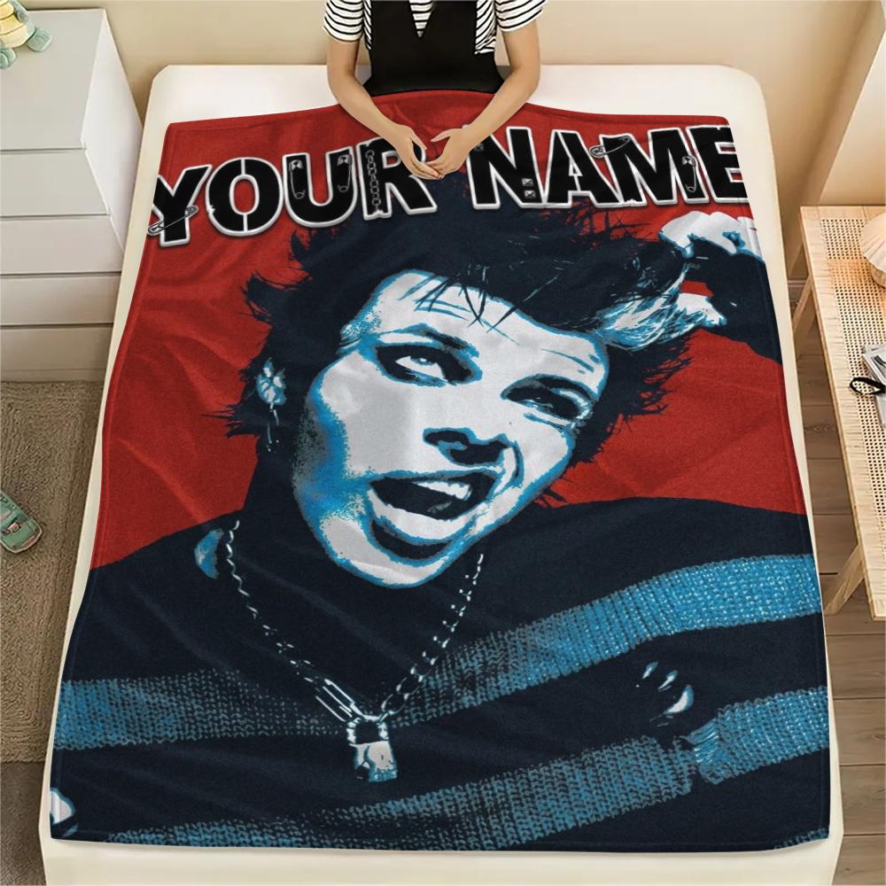 1PC Custom Name Yungblud Patterned Flannel Blanket Suitable For All Seasons for Home Decor Warmth and Comfort Gifts Holiday Present